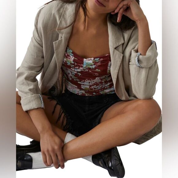 Free People Ginger Snap Crossback Tank In Brown Cinnamon Combo - Picture 4 of 6